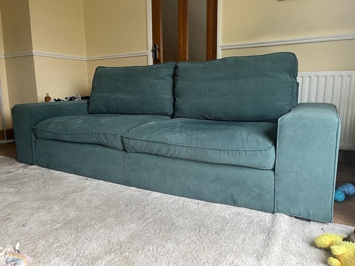 IKEA KIVIK 3 Seater Sofa Blue Teal Corduroy