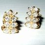 Vintage 18K Yellow Gold Diamond Cluster Earrings Image 3
