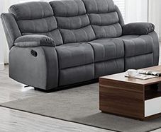 Houston 3 Seater Recliner Sofa,grey Free Delivery