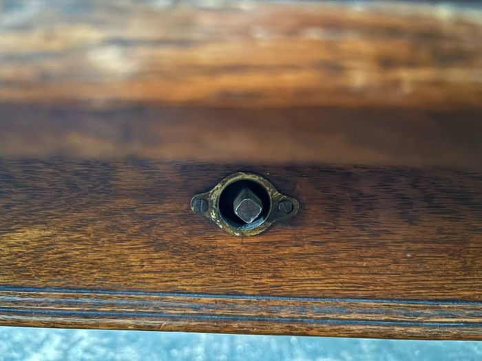 Antique extendable oak table and 4 carved oak chairs