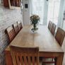 Solid Oak extendable Dining table with drawers Image 2