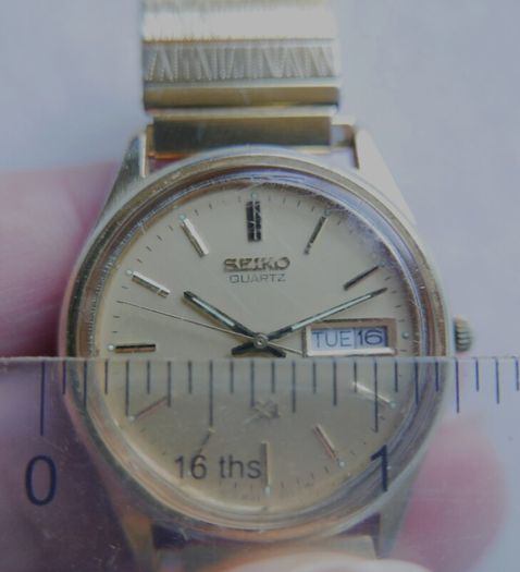 Vintage Rare 1980s Seiko SQ 8C23-6010 Day Date Quartz Gold Plated Gents Watch
