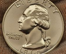 USA United States 1964 Silver Proof Washington Quarter Beautiful Gem Proof