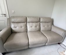 3 Seater Leather Sofa from Harvey Norman Light Grey / Taupe