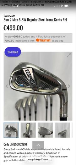 Taylormade Irons Sim2 Max Os 4-pw Rh