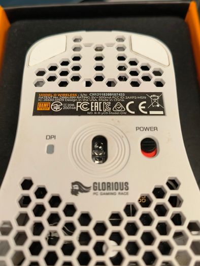 Glorious Gaming Model D Wireless Gaming Mouse - 69g Superlight, Lag Free 2.4Ghz Wireless, RGB, BAMF Sensor, Ergonomic, 6 Buttons - White | Lag free connectivity, advanced BAMF sensor, long battery life, PTFE sliders, beehive format, vivid lighting (Used)