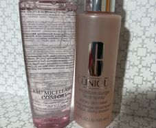 Lancome Hydrating And Smoothing Micellar Water And Clinique Moisture Surge Face Spray