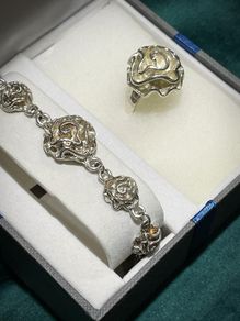 Sterling Silver 925 r ring and bracelet set