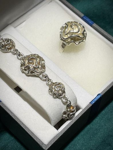 Sterling Silver 925 r ring and bracelet set