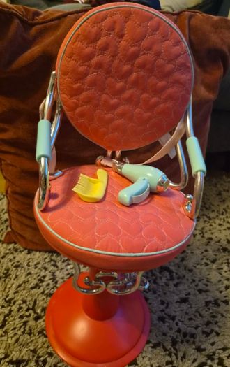 Our Generation doll salon chair and camping set