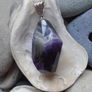 Amethyst pendant, Gemstone jewellery, Feb birthstone, Stainless steel chain, Jewellery, Gift Image 4