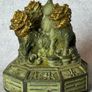 Vintage Feng Shui Triple Qilin Sculpture - Patinated Bronze, Signed Image 2