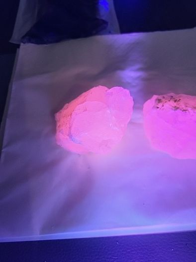 Pink calcite specimens uv reactive 10e each