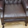 Pair of Vintage Leather Chesterfield Wingback Armchairs Image 6