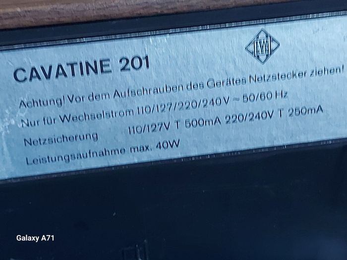 Telefunken Cavatine 201, Mw, Lw Radio plus Tape Deck, German Model in German Language, Powers on and off