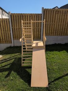 Kids wood slide and climbing