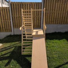 Kids wood slide and climbing