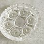 Vintage Clear Glass Ashtray / wine coster Snowflake Design Pattern, Immaculate Condition. Image 5