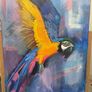 Hand-Painted Macaw Parrot - Acrylic on Canvas 45x60cm Image 2