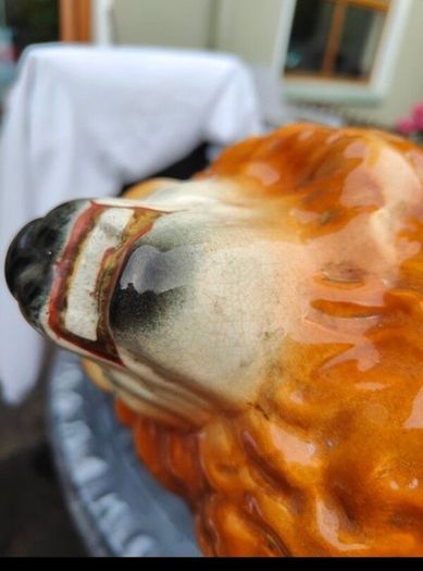 Stunning 15inch Staffordshire Lion Figure