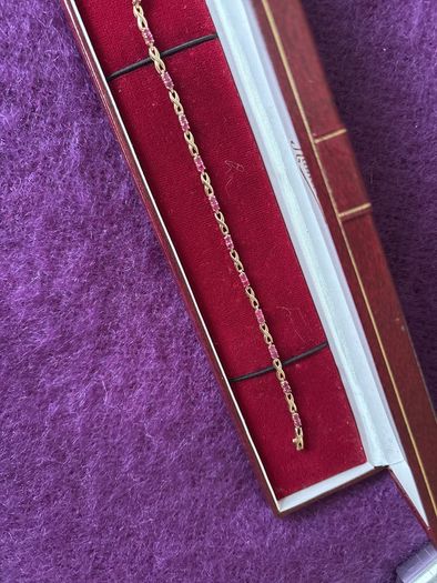 9 Carat Gold 24 Rubies Bracelet