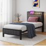 Single Bed Frames with Storage Headboard and Charg Image 8