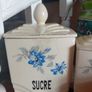 RESERVED Antique Art Deco French 5 piece kitchen storage jar set Image 3