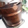 Antique copper bound bucket with internal metal bucket Image 5