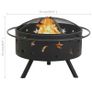 Rustic Fire Pit with Poker 76 cm XXL Steel Image 10