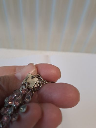 Pink and diamond flowers Necklace