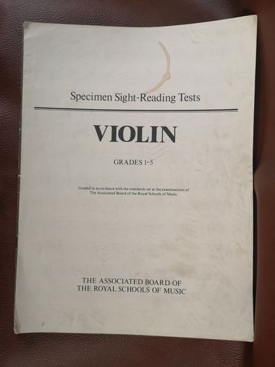Violin Exam papers, sight reading and method book, Grade 1-5