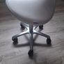 Salon chair saddle stool white Image 3