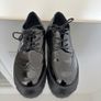 Schuh Wide Fit Black Patent Chunky Brogues Image 2