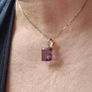 10 ct gold Natural  ametist and Natural  diamonds pendant & 9ct gold necklace Image 4