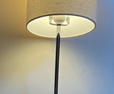lamp with shade neutral tone and slim profile