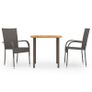 3 Piece Garden Dining Set Poly Rattan Brown Image 5