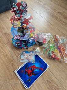 Spiderman toys and bd party decorations