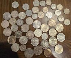 World Silver Coin Lot 860 Grams Silver Mixed Countries and Condition