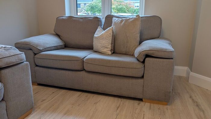 Comfortable 3-Seater & 2-Seater Grey Fabric Couch