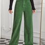 Green Corduroy Wide Leg Flare Pants XS - New Image 2