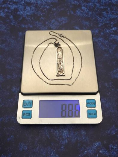 Vintage 925 Sterling Silver Egyptian Pharaoh Necklace