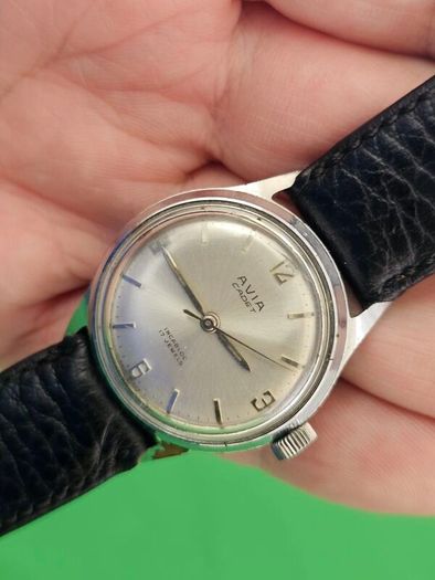 Vintage Swiss Made Avia Cadet Mechanical Wind up Swiss Watch 1960s