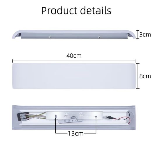 Brand New 2-Pack Modern LED Wall Lamp Indoor Lighting 40cm 16W
