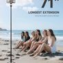 Phone Tripod & Selfie Stick, 180cm Aluminum All in One Extendable Tripod for Smartphone, Portable Travel Phone Stand for Filming, with Wireless Remote for iPhone/Samsung/Android/Camera Image 3