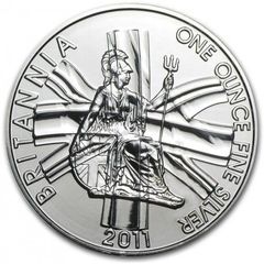 2011 UK 2 Pounds 1 oz Silver Bullion Coin Britannia BU (In Capsule)