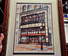 Rare original Bewleys cafe print by Roisin O'Shea