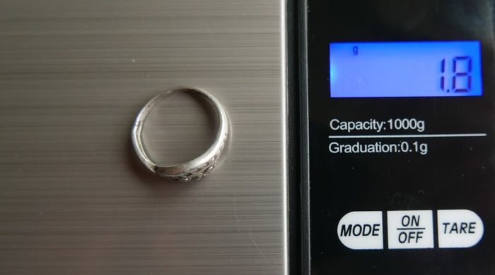 Vintage 925 Sterling Silver Ring with Stone Detailing size K - 1,8g