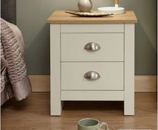 Bedside Table Loretta 45cm W Wood Cream Color