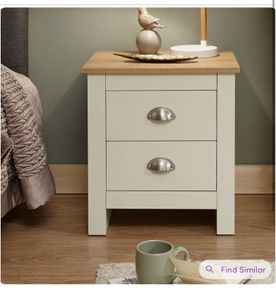Bedside Table Loretta 45cm W Wood Cream Color