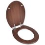 Toilet Seats with Soft Close Lids 2 pcs MDF Brown Image 3